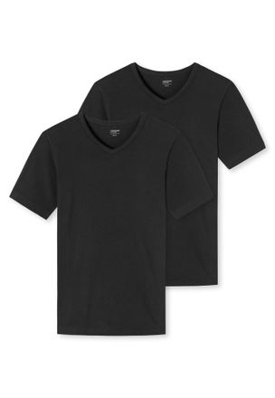 Schiesser V-Shirt UNCOVER BY SCHIESSER Uncover Cotton, Herren, Gr. XXL, 000, schwarz, Single Jersey, Obermaterial: 95% Baumwolle, 5% Elasthan, h&uuml;ftbedeckend, V-