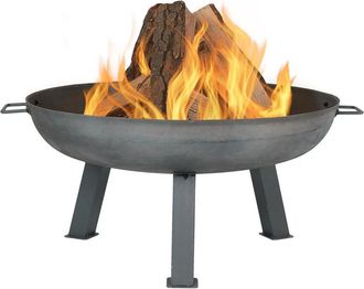 Sunnydaze 30In Fire Pit Cast Iron With Steel Finish Wood-Burning Fire Bowl
