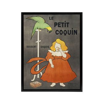 Artery8 Petit Coquin Biscuit Vintage Ad Framed Canvas Wall Art Print Cappiello in Green | Size: W24 x H32