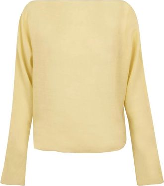 Cortana Lichtgele Ramie Top - Dames - Blouses - Geel - XS - Overhemden