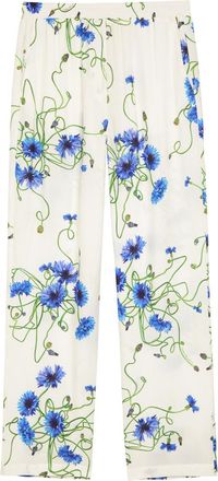 Stella McCartney Stella Mccartney Floral Print Straight-leg Textured Satin Trousers - White - 42 (UK10 / S)