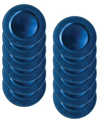 American Atelier Dnu American Atelier Set Of 12 Beaded Round Charger Plates