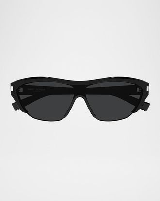 Saint Laurent Recycled Acetate Shield Sunglasses