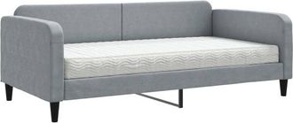 vidaXL Vidaxl - Sof&aacute; Cama Con Colch&oacute;n Tela Gris Claro 100x200 Cm