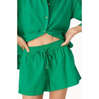 Cami NYC Oslo Cotton Poplin Drawstring Shorts in Jade at Nordstrom, Size X-Small
