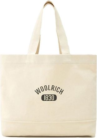 Woolrich Shopper Tote - Heren - Shoppers - Wit - ONE Size - Katoen - Tassen