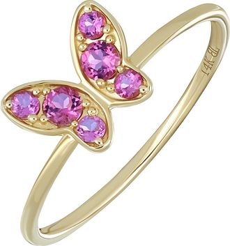 Bony Levy 14K Gold Pink Topaz Butterfly Ring in 14K Yellow Gold at Nordstrom Rack, Size 6.5