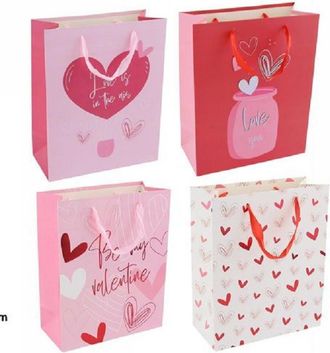 Trade Shop Trade Shop - Set 6 Buste Regalo Borsa Sacchetti San Valentino 30x40x12cm 69877 Varie Fantasie
