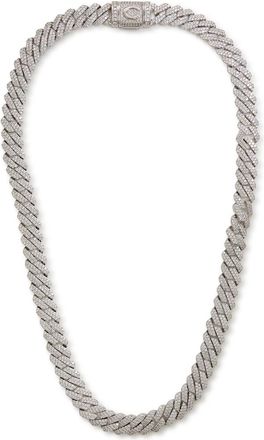 Cernucci Cernucci Iced Prong Cuban Necklace - Silver - 20 (M)