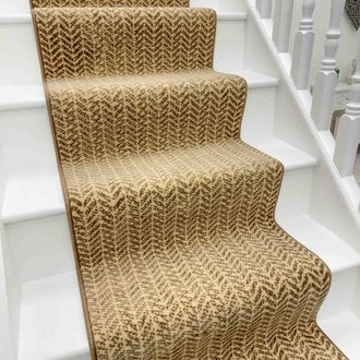 Runrug Stair Runner Carpet for Staircases - Soft & Comfy, 9mm - Empire in Light Brown | Size: 60 cm x 480 cm