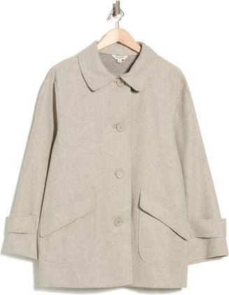 Max Studio Button Front Swing Jacket in Heather Oatmeal at Nordstrom Rack, Size X-Small