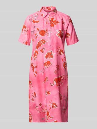 Milano Milano Italy Knielanges Hemdblusenkleid mit kurzer Knopfleiste in Pink, Gr&ouml;&szlig;e 36