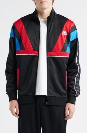 Kappa 222 Banda Orlando Colorblock Tricot Track Jacket in Black - Red Racing - Blue Sea at Nordstrom Rack, Size Small