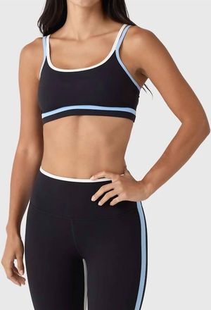 SPLITS59 Eva Rigor Double Strap Bra In Black/skylight
