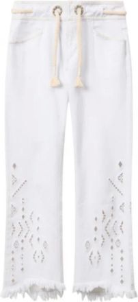 Isabel Marant Broeken, Dames, Wit, XS, Katoen, Broeken
