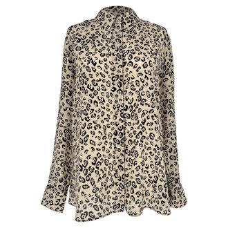 Altuzarra Leopard-Print Blouse in Beige Silk