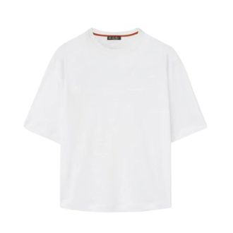 Loro Piana Gargano T-shirt - Dames - Tops - Wit - Maat: S Linnen