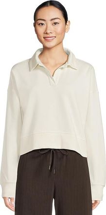 Beyond Yoga Luxefleece Collared Sweatshirt Womens Clothing Fresh Snow : SM, Cotton/Polyester