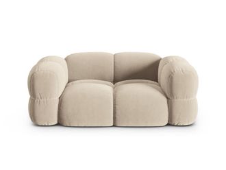 Cosmopolitan Design Sof&aacute; 2 plazas de terciopelo beige claro