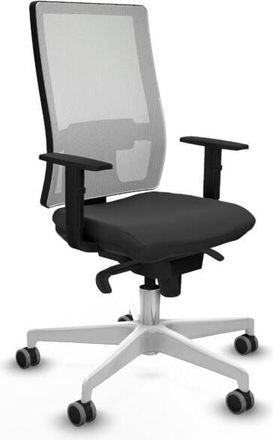 Piqueras y Crespo Horna sincro malla blanca similpiel gris oscuro brazos 1D base blanca ruedas 65mm engomadas