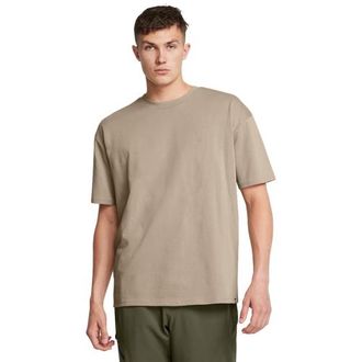 Under Armour Mens Oversized Heavyweight Short Sleeve - Timberwolf Taupe/White Size 3XL