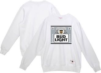 Mitchell & Ness Mens Mitchell & Ness x Bud Light White New Orleans Saints The Crest Pullover Sweatshirt at Nordstrom, Size Xxx-Large