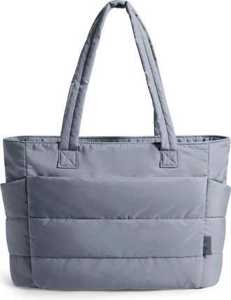 Generic Puffer Tote Bag for Women with Compartments Lightweight Puffy Handbag Large Laptop Purse for Work Travel Gym