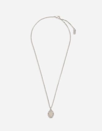 Dolce & Gabbana Pendant Necklace With Crystals - Man Bijoux Silver Metal M