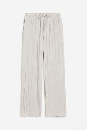 H&M Gecrinkelte Loungewear-Hose - Helles Greige