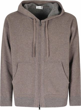 Roberto Collina Taupe Medium Gray Felted Merino Wool Hoodie