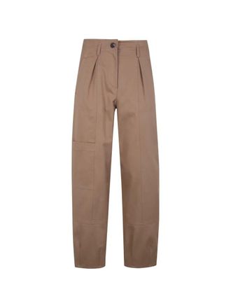 Max Mara Bautta Cotton Bull Barrel Leg Trousers