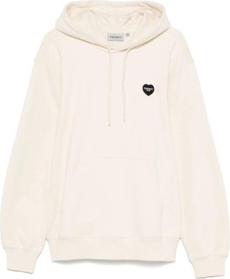 Carhartt Work in Progress Beige Sweater met Capuchon en Zak - Heren - Vesten met rits - Beige - S - Hoodies & sweatvesten