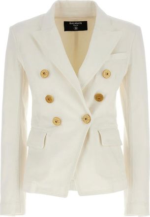 Balmain Blazers, female, White, XS, Double-breasted Blazer