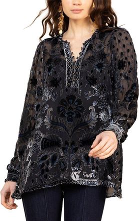 Hale Bob Hale Bob Long Sleeve Julissa Silk-Blend Blouse
