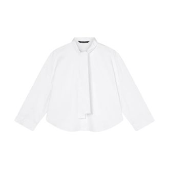 A|X Armani Exchange Blouses, female, White, Size: XS Tie-Detail Boxy Shirt