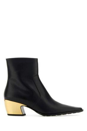 Bottega Veneta Black Leather Ankle Boots