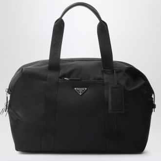 Prada Black Re-Nylon and Saffiano travel bag
