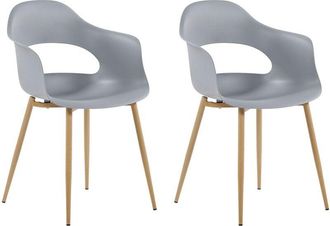 Beliani Set of 2 Dining Chairs UTICA Light Grey