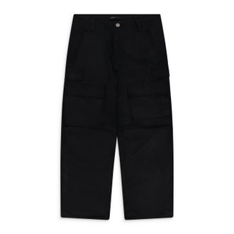 Purple Black Woven Cargo Pants