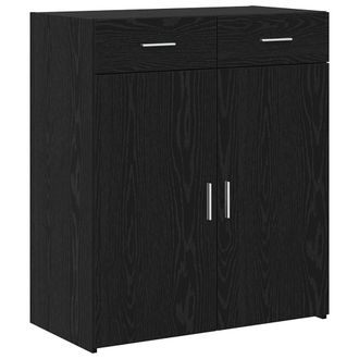 Berkfield Home Storage Cabinet Black Oak 80x42.5x93.5 cm Engineered Wood