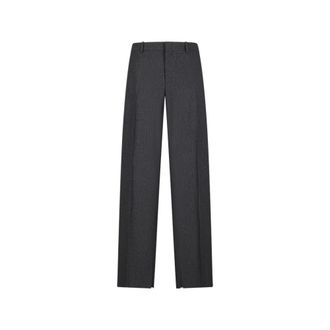 Celine Suit Trousers, male, Gray, M, Pantalon in Striped Wool Flannel
