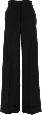 Moschino Crepe Wide-Leg Pant - Dames - Wijde Broeken - Zwart - S - Broeken