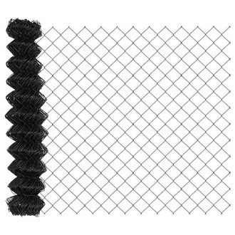 Berkfield Home Chain Link Fence Grey 1.4x25 m Steel in Black
