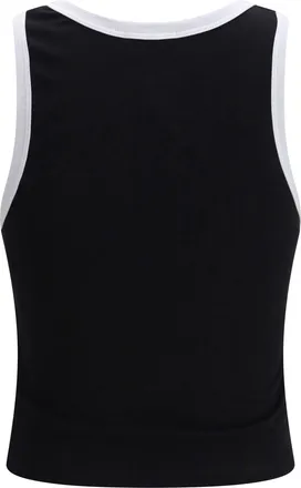 GCDS Contrasting-Trim Cropped Tank Top - Black