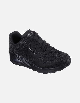 Skechers Womens Skechers UNO - Shiny Scale Polyurethane Womens Black Standard Trainers - Size: 7