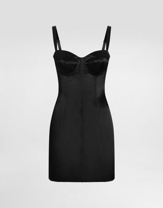 Dolce & Gabbana Stretch Satin Dress - Woman Dresses Black 44