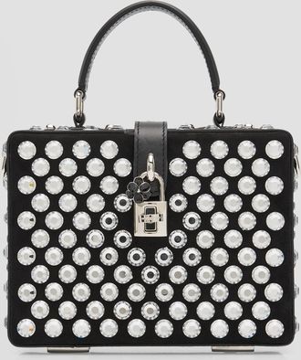 Dolce & Gabbana Crystal Box Leather Top-Handle Bag