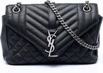 Saint Laurent Pre-owned Saint Laurent Medium Sheepskin Triquilt Monogram College Bag Ladies PVRCC4V08SUG86XZ