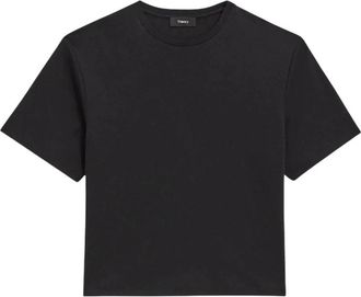Theory Boxy Tee in Katoenjersey - Dames - T-shirts - Zwart - XS - Katoen - Tops