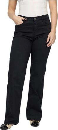 2-Biz Simple Black Widy Pants - Dames - Straight fit broeken - Zwart - XL - Katoen - Broeken
